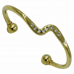 Dick Wicks Magnetic Health Bangle Gold with inset Diamantes
