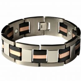 Dick Wicks Premium Mens Magnetic Health Bracelet Brando Titanium Wide-Fit